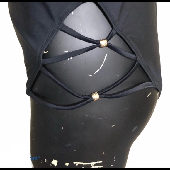 MINKPINK Black Plunging Front One Piece Swimsuit - Picture 6 of 9